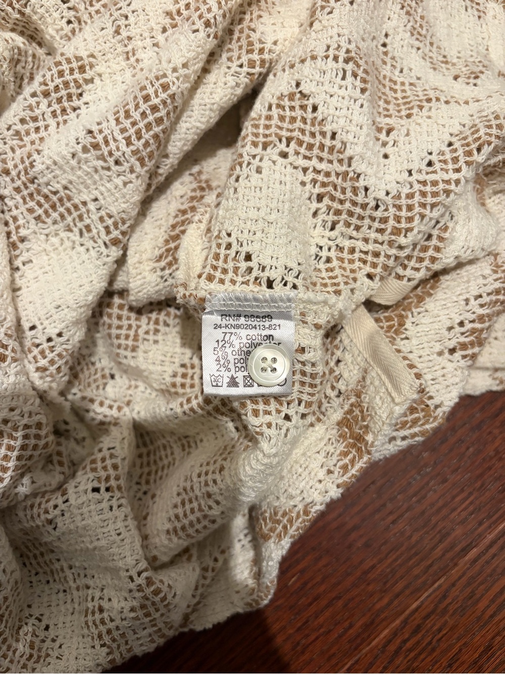 Todd Snyder Men Natural Diamond Open Knit Cabana Button Down Shirt Mens M EUC - Picture 5 of 8